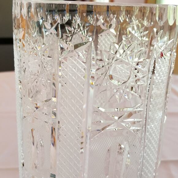 Vintage Bohemian crystal vase from Czech Republic Queen Lace - Picture 7 of 16